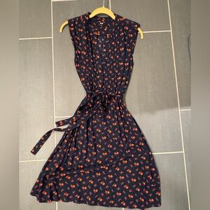 Uniqlo Black/Orange Floral Shirt Dress size L